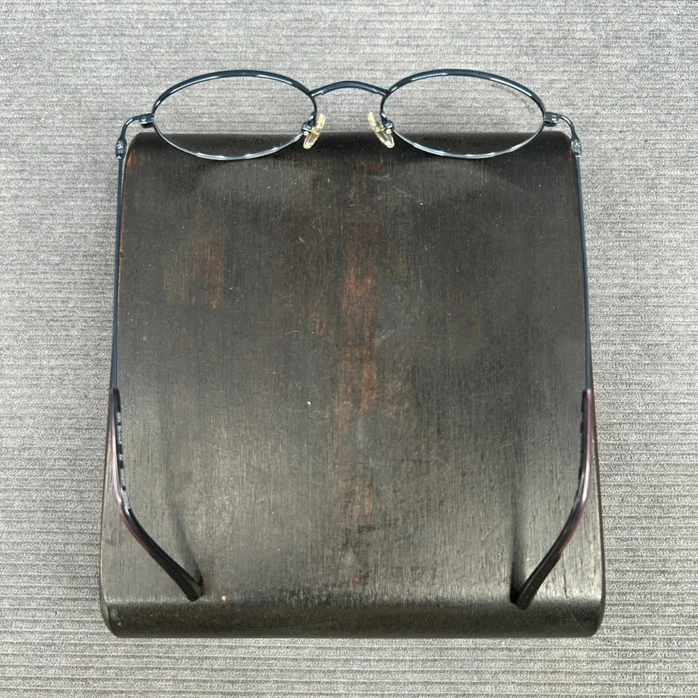 Calvin Klein 545 Blue Titanium Oval Y2k Eyeglasses Frames 47-19-140 Japan